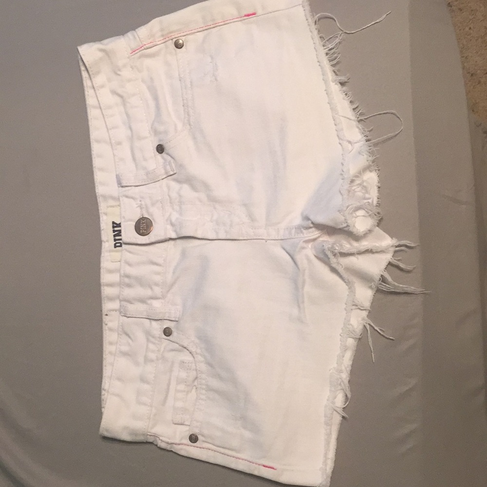 White Jean Shorts from PINK